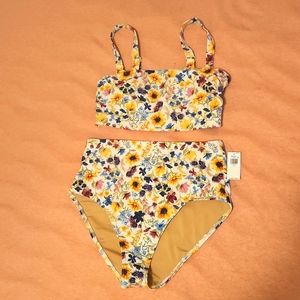 Floral 2-piece high waisted old navy bikini NWT